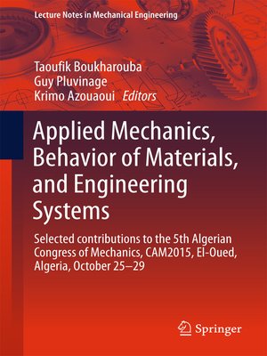 cover image of Applied Mechanics, Behavior of Materials, and Engineering Systems
